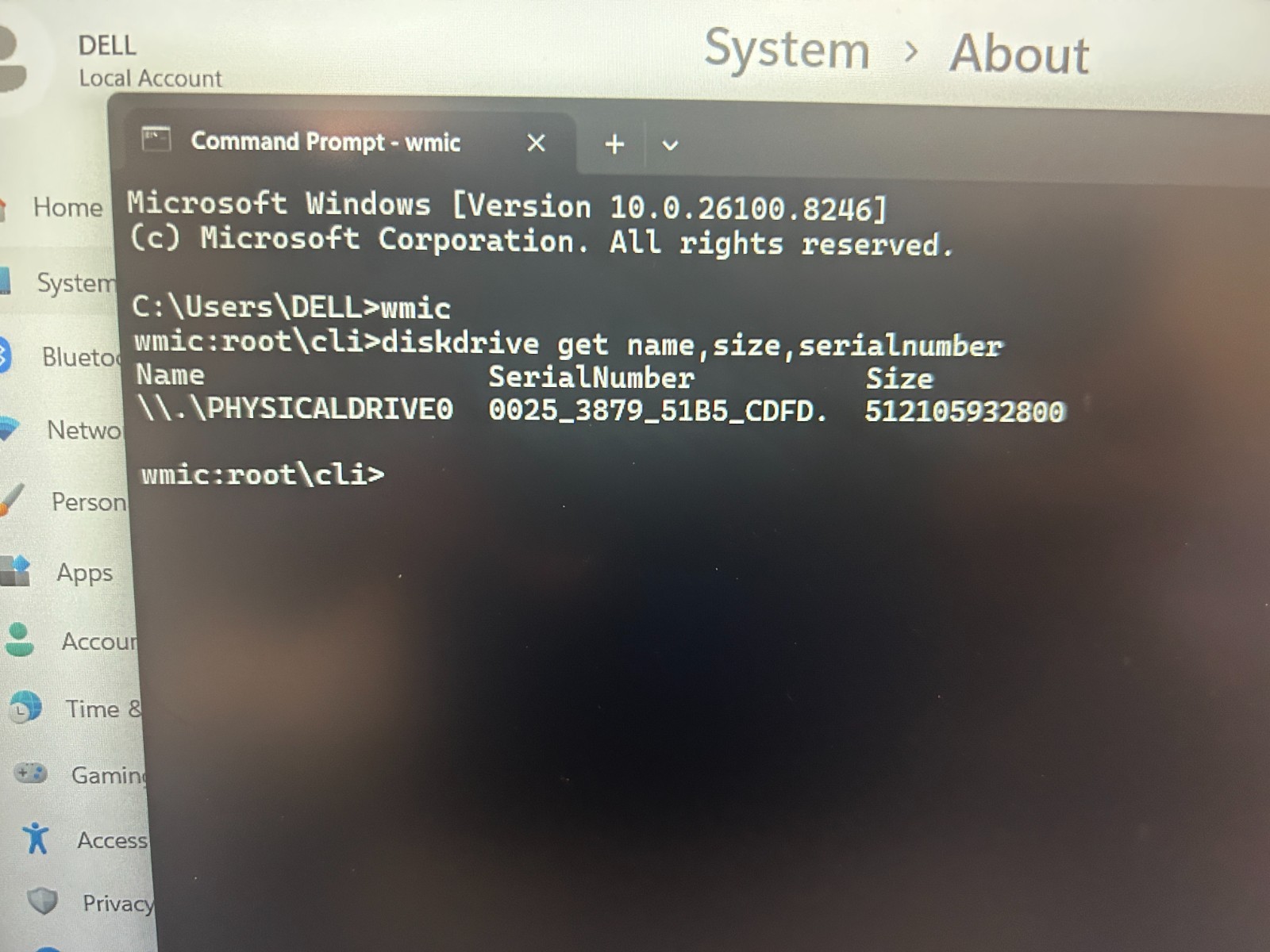 DELL 15 DC15255 G8MK9, AMD Ryzen 7 7730U, 2.00 GHz, 16 GB RAM, 512 GB NVMe SSD