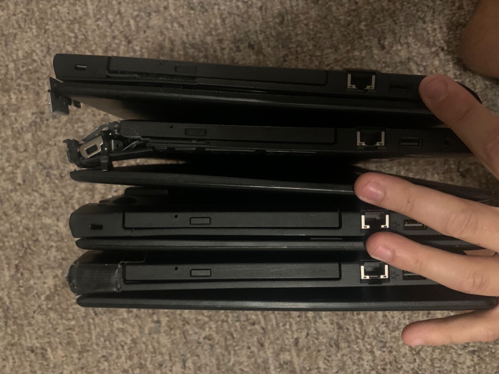 Lot of 4 laptops Lenovo ThinkPad E575 AMD pro with charger and battery