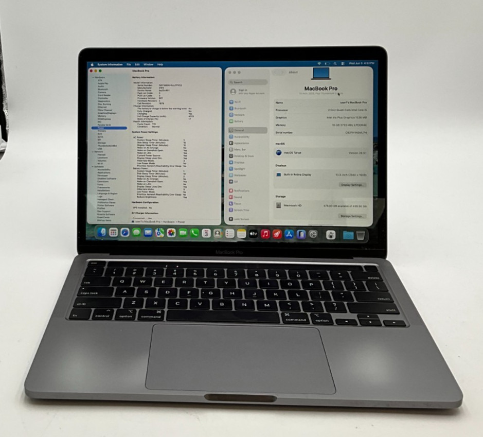 APPLE MacBook Pro 13 A2251 I5-1038NG7 16GB 512GB 2020* TAHOE C02FH1NSML7H