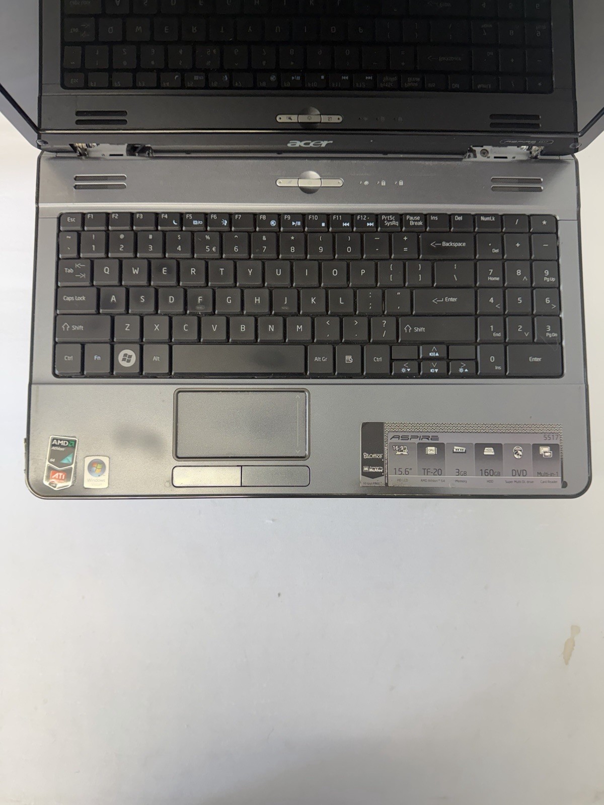 Acer Aspire 5517 Laptop – Good Screen – AMD Athlon 64 TF-20 – Read Des