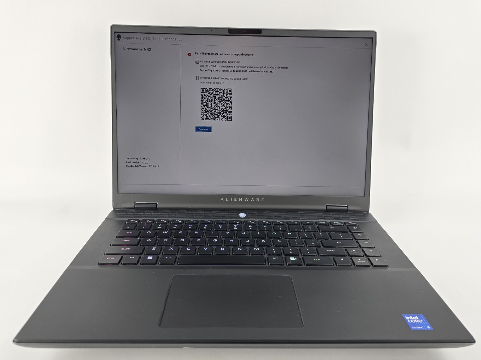 Dell Alienware M16 R2 16″ Ultra 9 185H 32GB 1TB RTX 4070 – For Parts – AS-IS