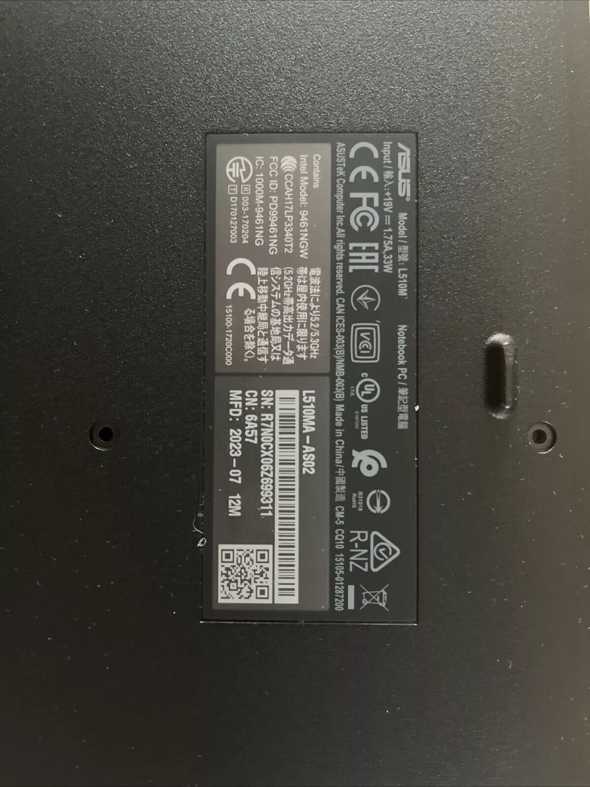 Laptop ASUS L510 Notebook PC Laptop – 1.1 GHz CPU, 64 GB DRIVE, Dual Core Black