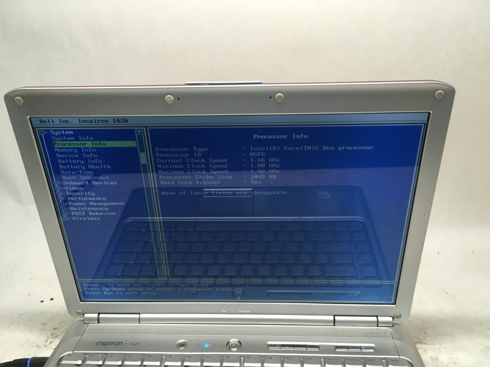 Dell Inspiron 1420 14″ (AS IS) Intel Core 2 Duo @ 1.66 GHz – JZ