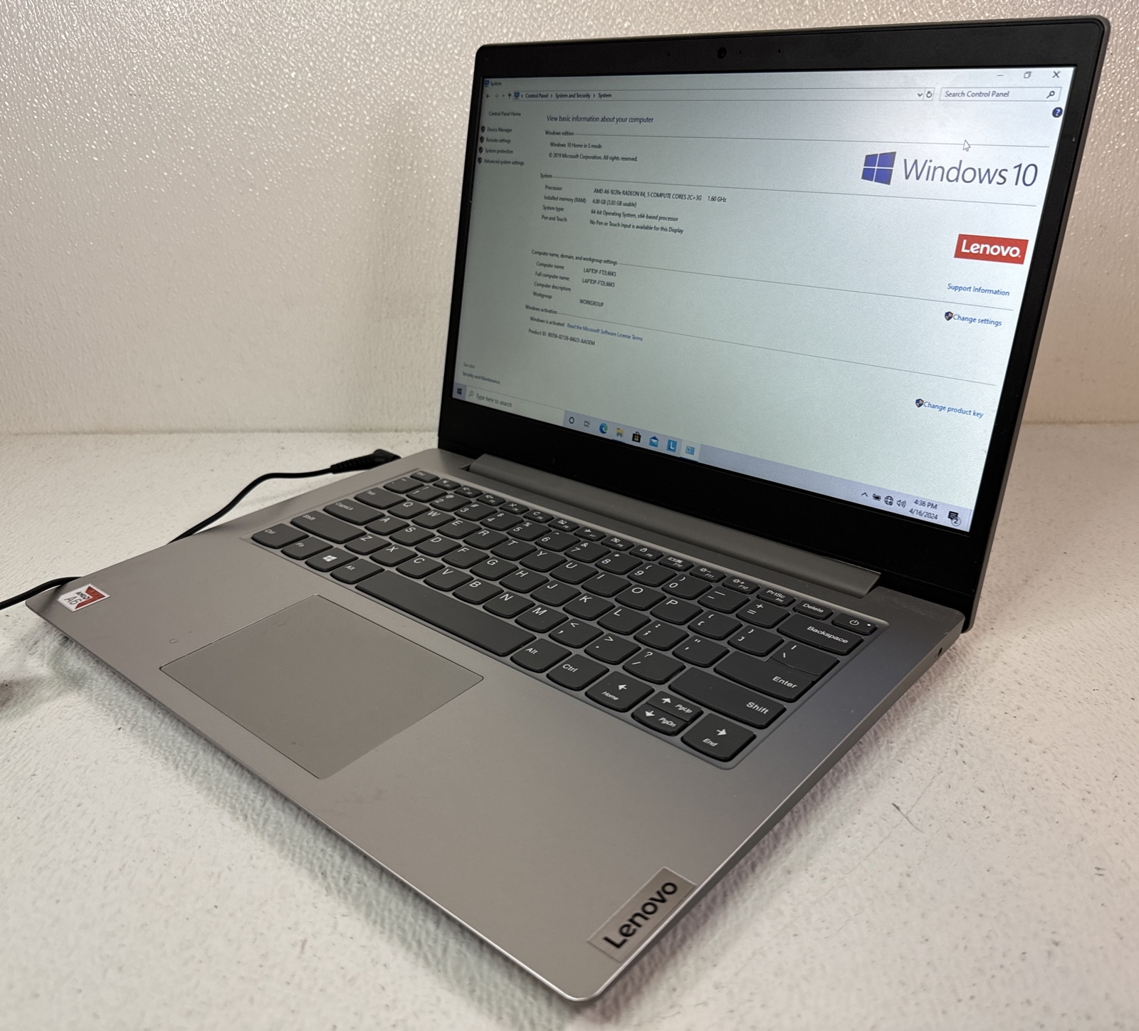 13″ Lenovo AMD A6-9220e Radeon R4, 2C+3G 8GB 256GB Laptop Windows 10 Tested