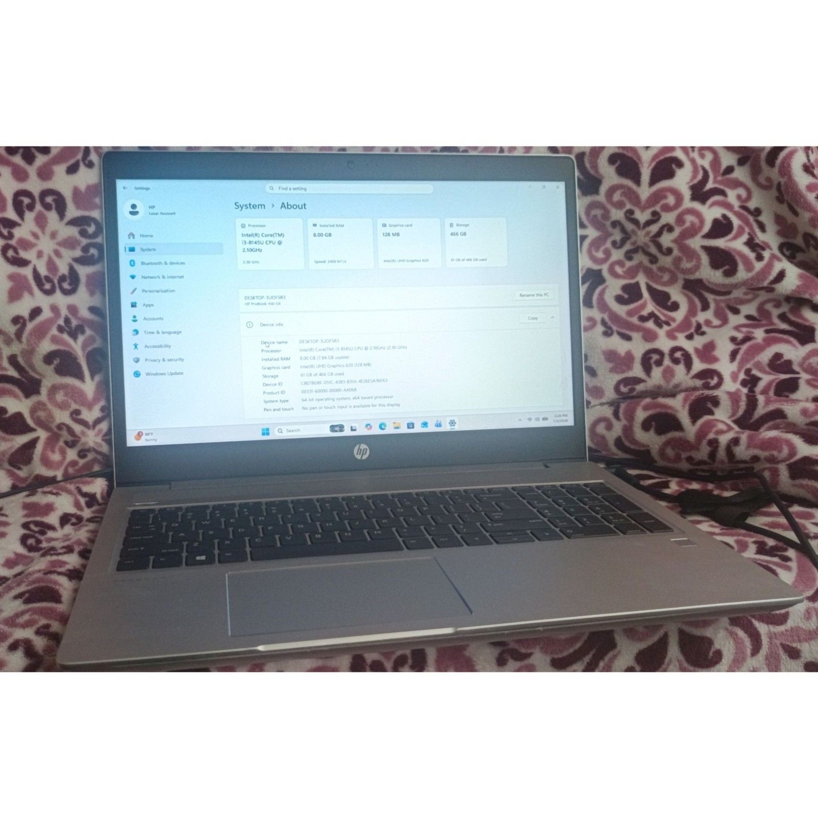 HP Probook 450 G6 | 2.3GHz Intel i3 | 8GB RAM | 500GB HDD