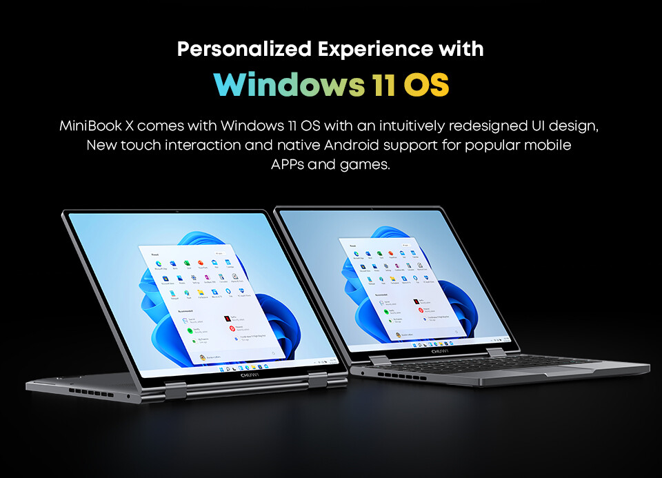 CHUWI 10.51” MiniBook X Windows 11 Laptop LPDDR5 12GB 512GB SSD Intel N5100