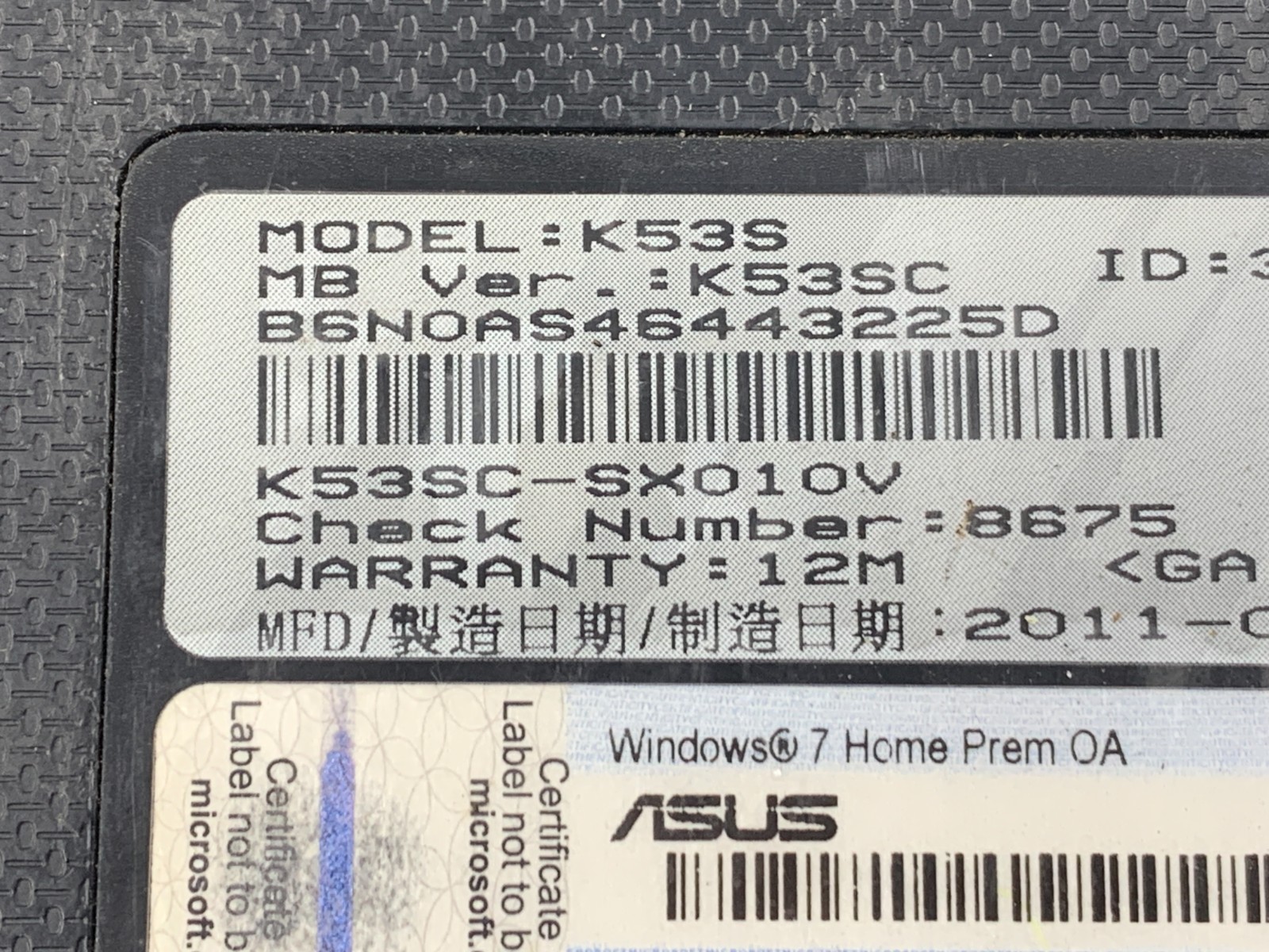 ASUS K53S 15.6″ Intel Core i7 Processor Windows 10 8 GB RAM
