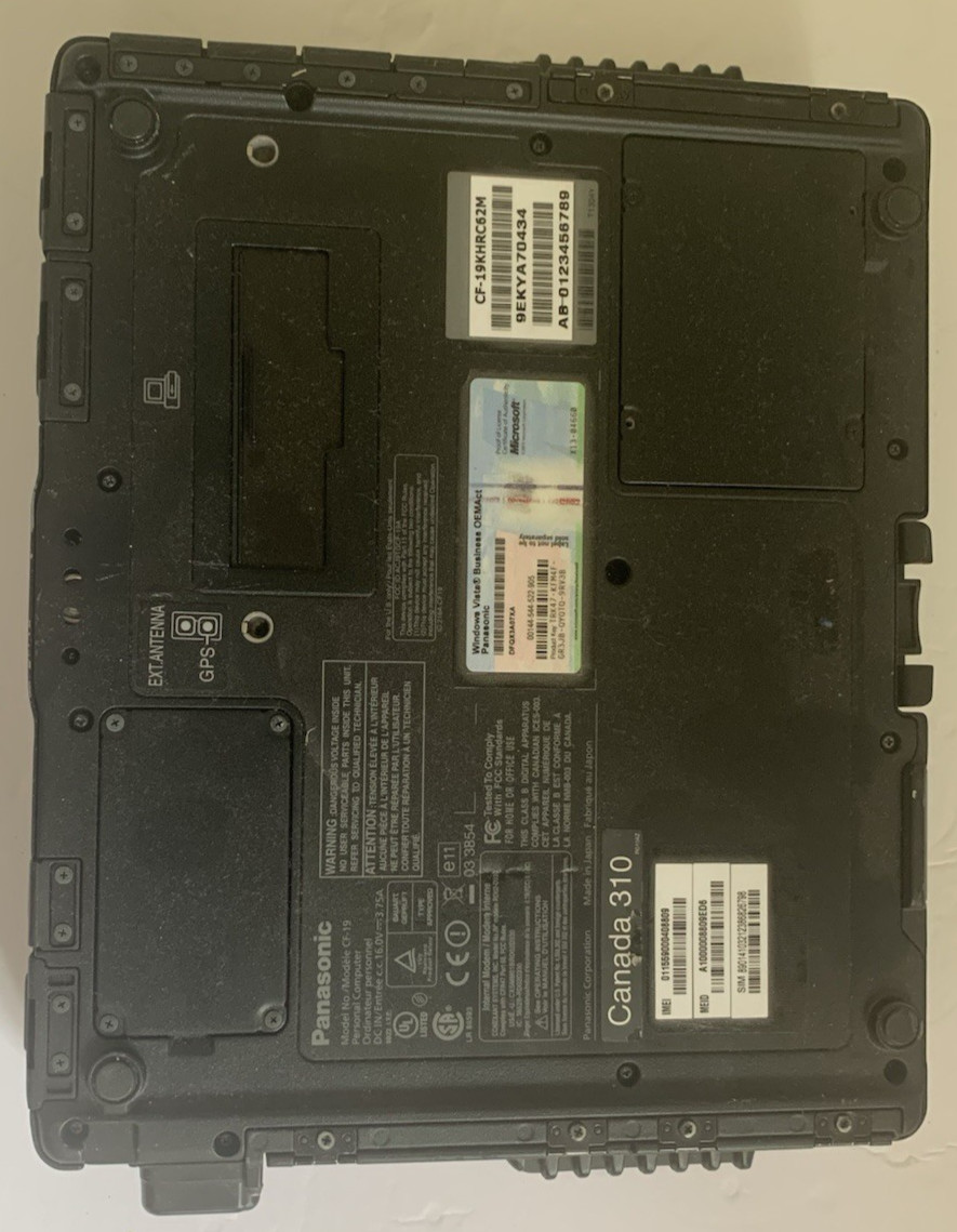 Panasonic Toughbook CF-19 MK3 1.2GH 2gb Boot to BIOS Good Condition