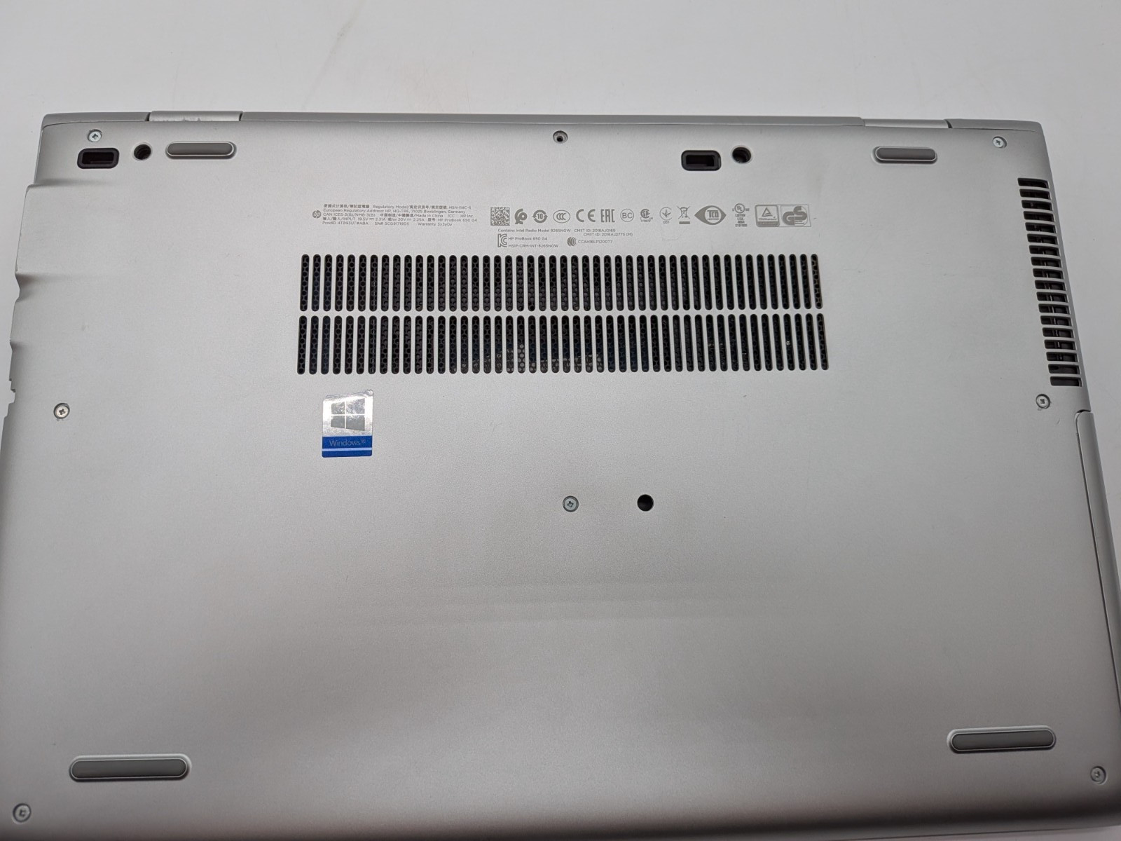 HP Probook 650 G4 Laptop For Parts/Reapir NO HDD/RAM. Bad Hinges