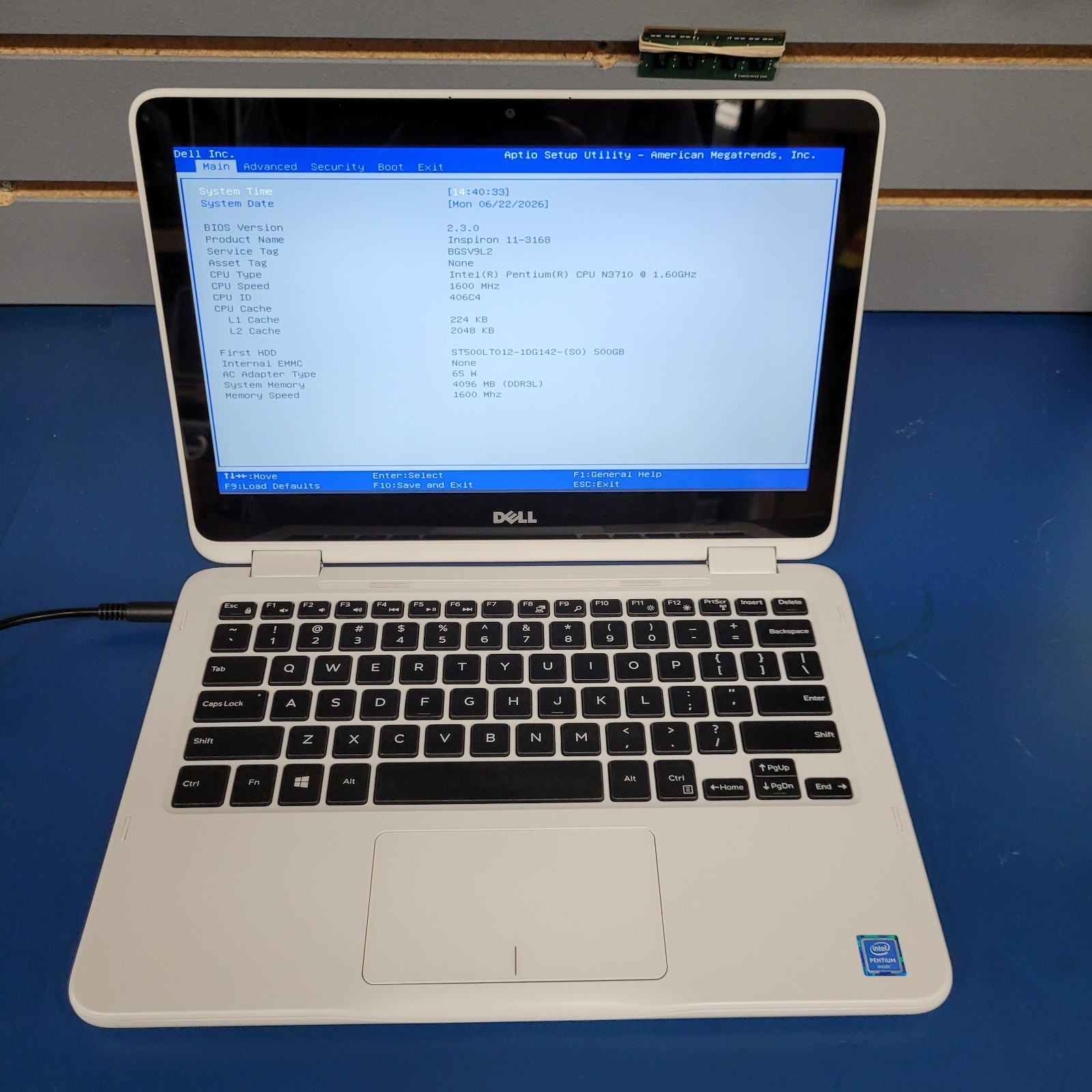 Dell Inspiron 11-3168 Laptop Intel N3710 @1.60GHz 4 GB RAM 500 GB HDD / WIN 11