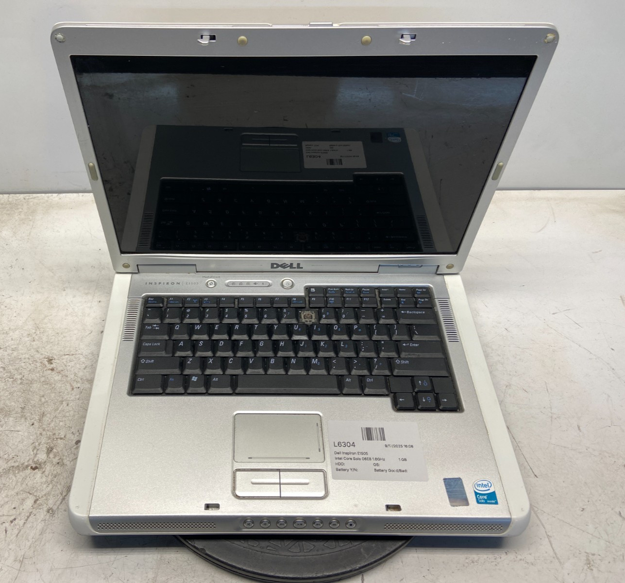 Dell Inspiron E1505 Intel Core Solo 06E8 1.6GHz 1 GB NO HDD
