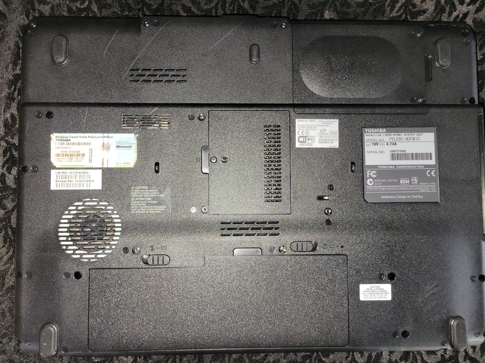 Blue Toshiba Satellite L355D-S7901 Laptop -WORKS