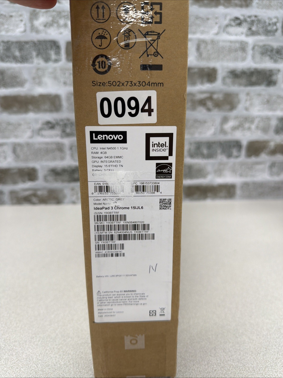 Brand New 15.6″ IdeaPad 3 Chrome 15IJL6 with 4 GB Ram, and 64GB