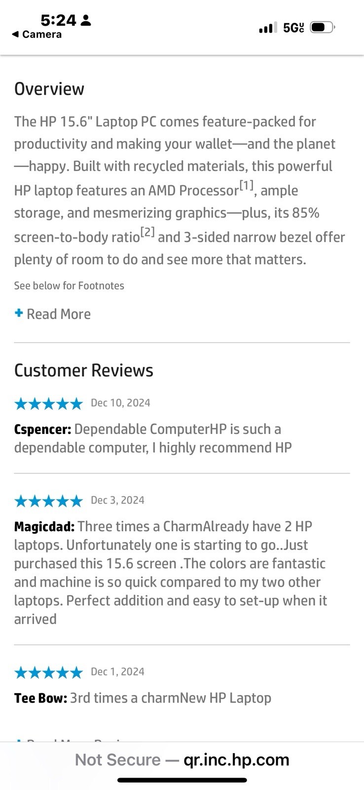 HP Laptop 15-fc0305nr7K5R1UA