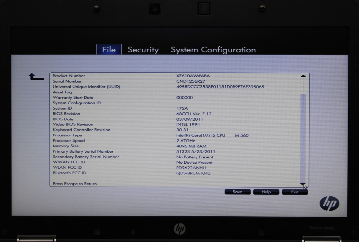 HP EliteBook 8440p i5-560M@2.67GHz 4GB DDR3 NO STORAGE/OS *USED/TESTED* *READ*