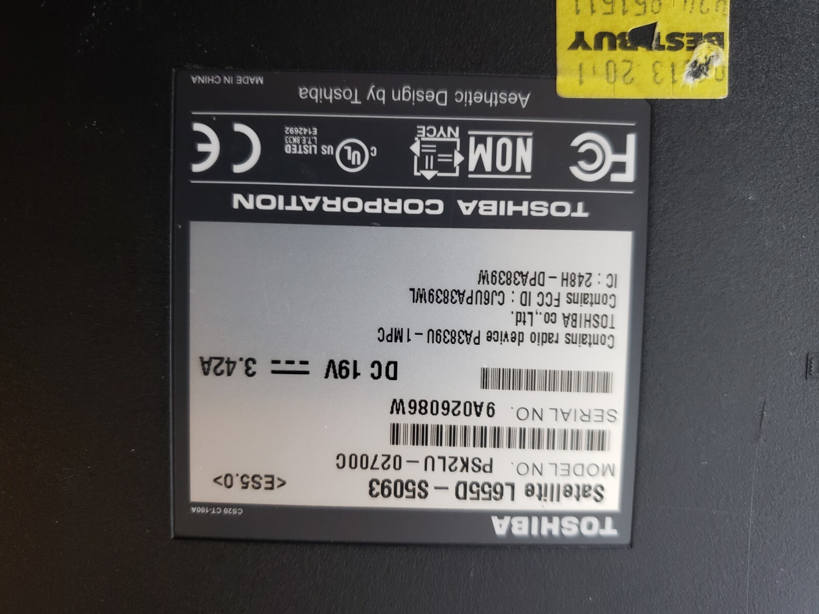 Toshiba Satellite L655D-S5094 Laptop For Parts No HDD/Charger