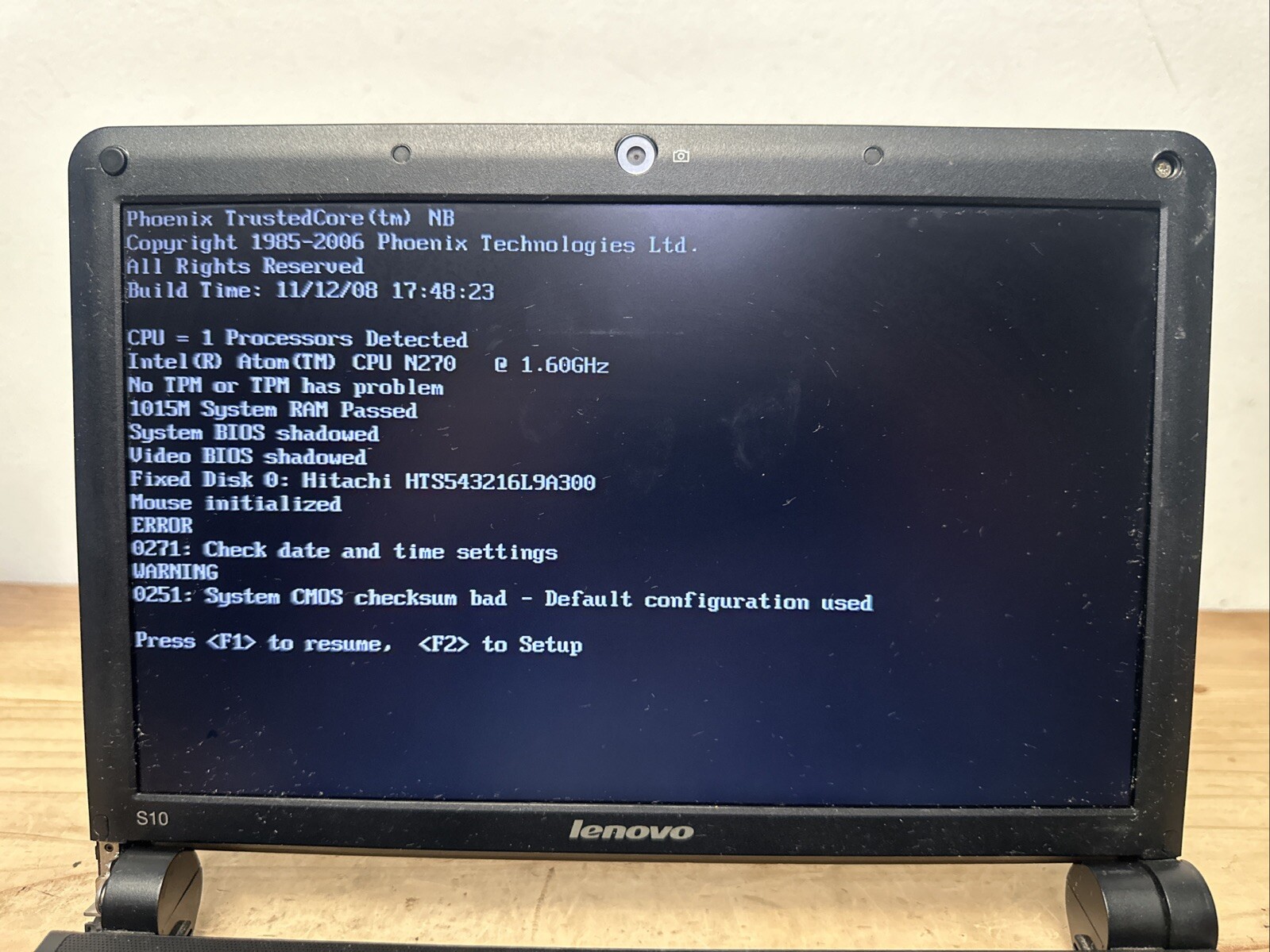 Lenovo Laptop 4231 Ideapad Laptop Netbook *No Battery or Charger* Used