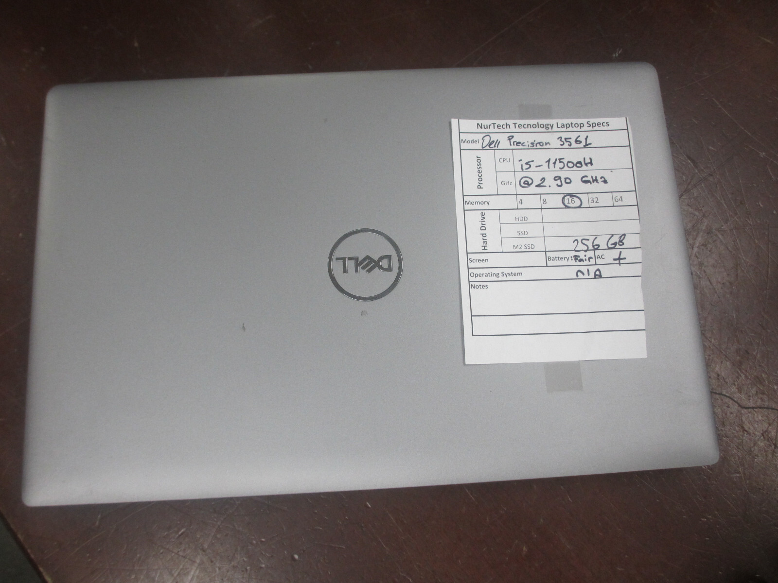 Dell Precision 3561 2.90GHz i5-11500H 16GB 256GB M2SSD Laptop + AC [NO OS] @@@@