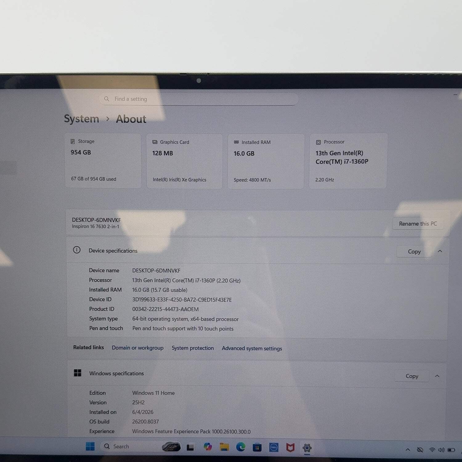 Dell Inspiron 16 7630 16″ i7-1360P 2.2GHz 16GB RAM 1TB SSD