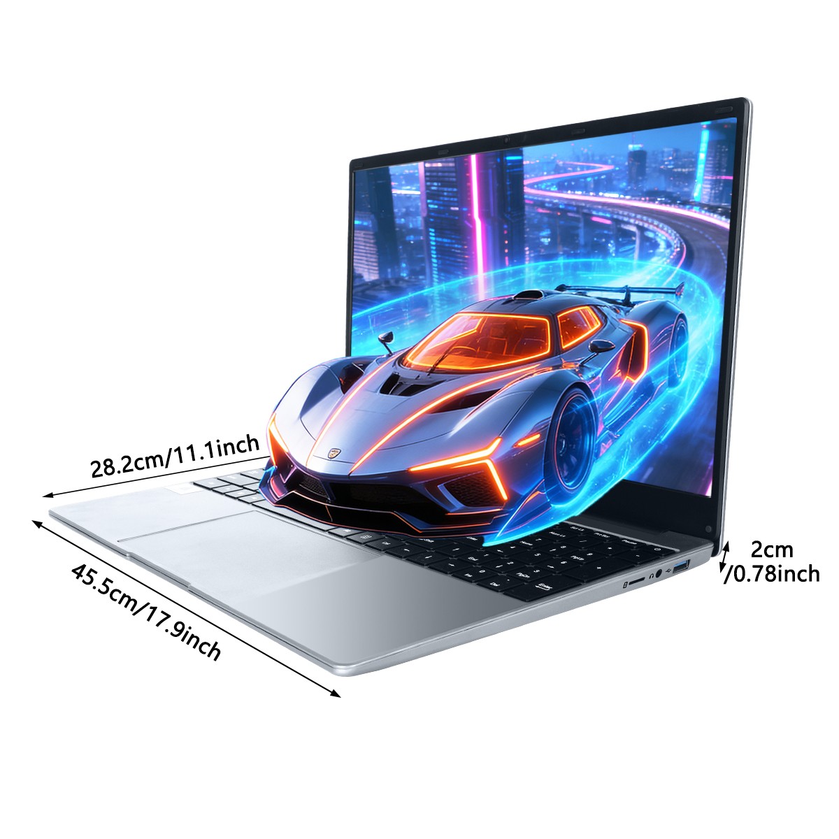 15.6 inch Laptop 16GB+512GB Windows 11 Computers Support WiFi/Bluetooth Gray PC
