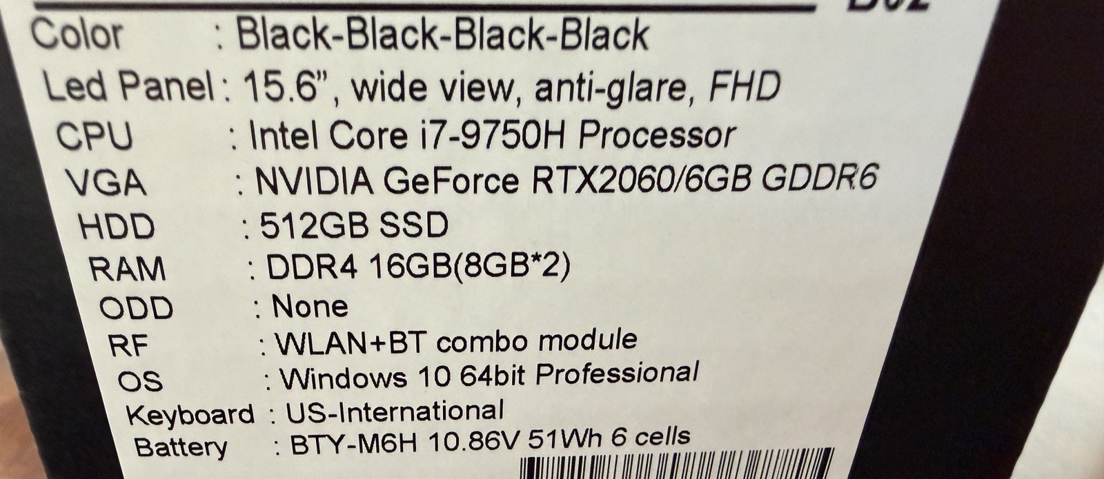 MSI GL63 9SEK-615 Laptop 15.6″ I7-9750H, 16GB RAM, RTX 2060, 512GB SSD