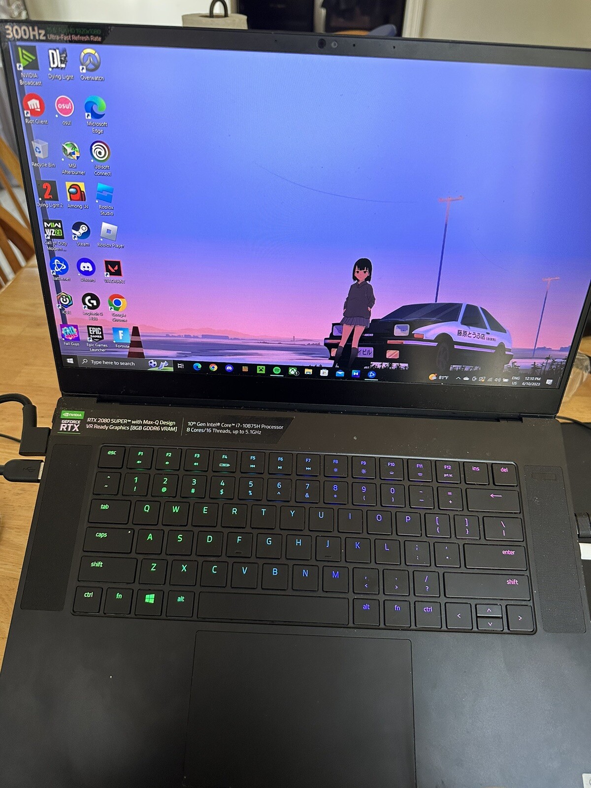 Razer Blade 15.6″ FHD (1TB SSD , Intel Core i7 10th Gen., 5.10GHz, 16GB) Gaming