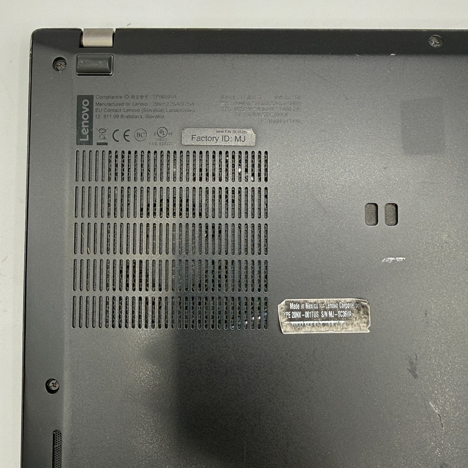Lenovo ThinkPad T490s 14″ i5-8265U 16GB RAM 256GB SSD Win11 Pro Fingerprin Fair