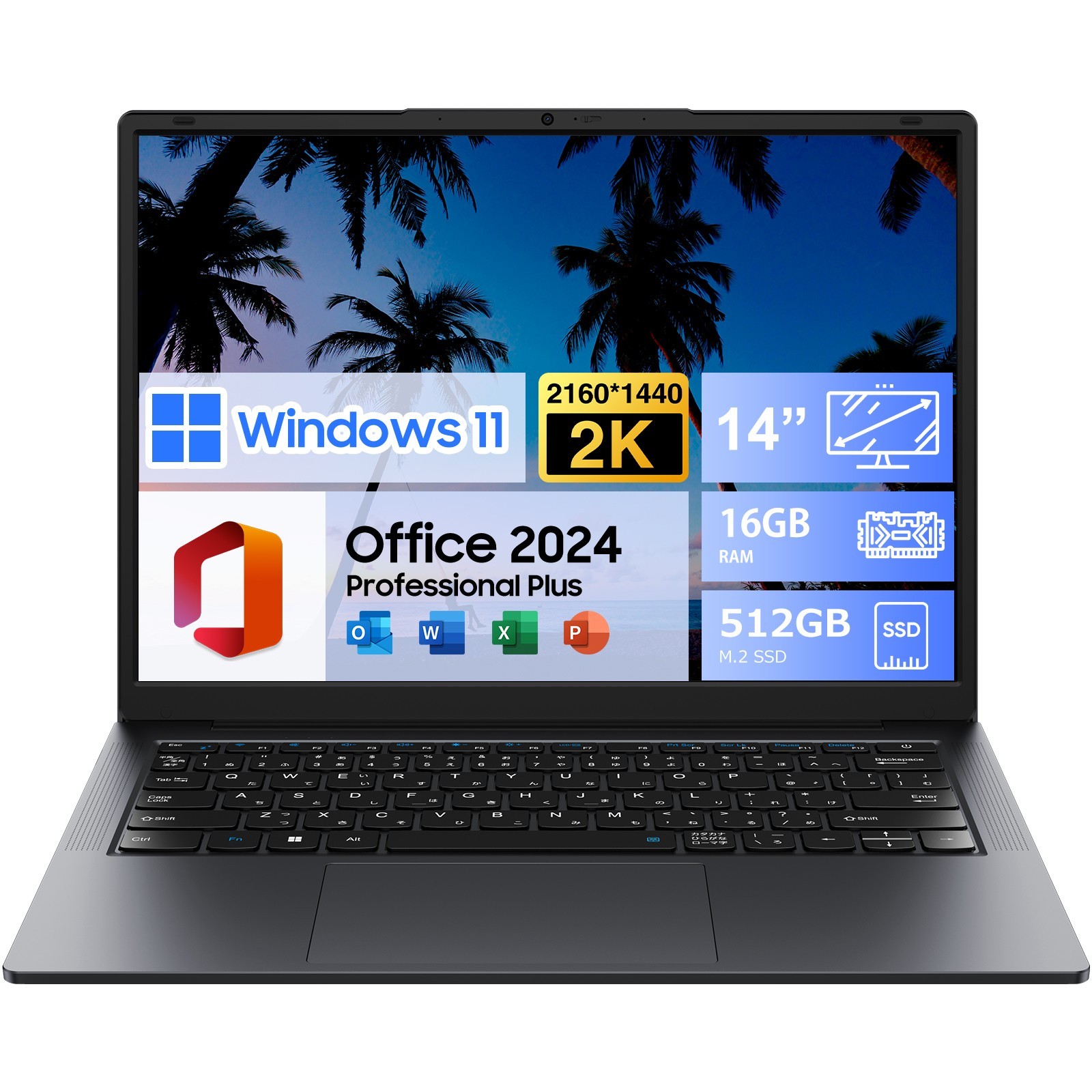 14″ Laptop PC Notebook 16GB+512GB Intel Core 8100Y Up to 3.4GHz IPS Display
