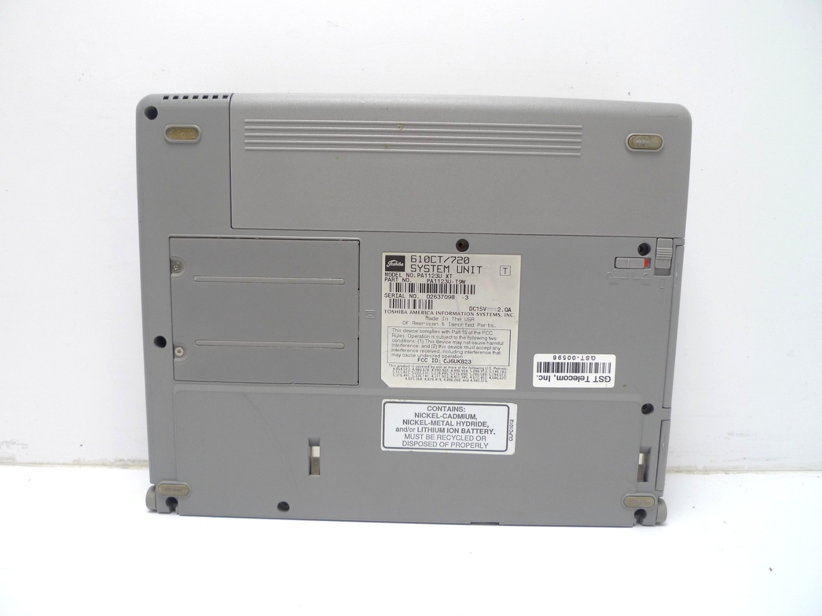 Toshiba Portégé 610CT Laptop #PA1123U-XT | No Drive, Case Wear, Untested, As-Is