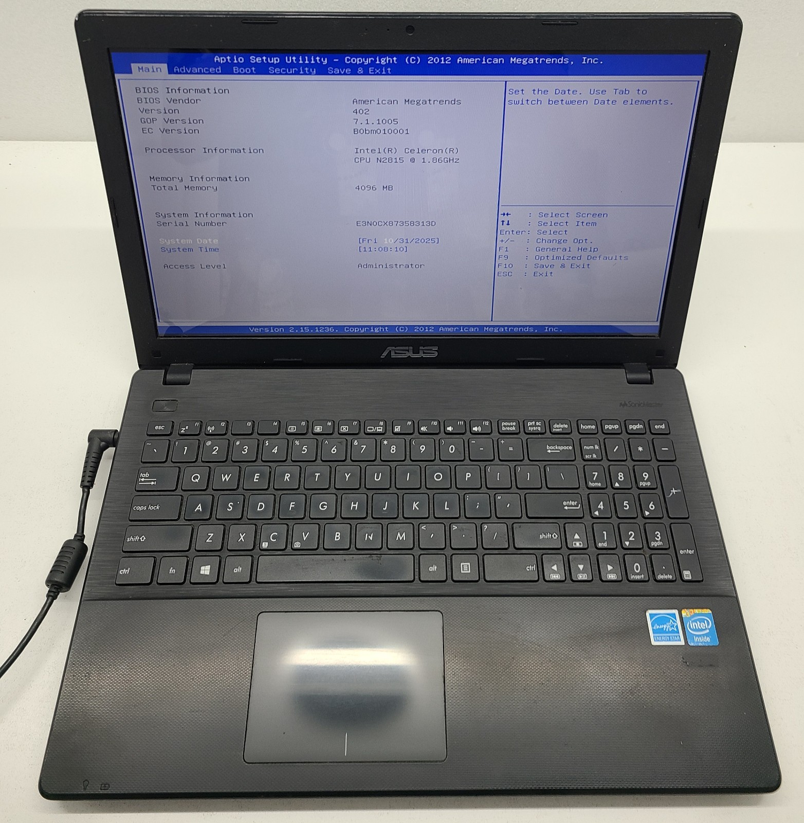 ASUS D550MA-DS01 Laptop Intel Celeron N2815 4GB Ram NO HD/OS (FL)