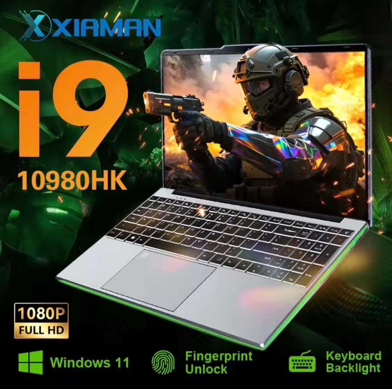 Xiaman Gaming Laptop intel Core i9-10980HK 1920*1080 IPS 15.6″ Full HD Notebook