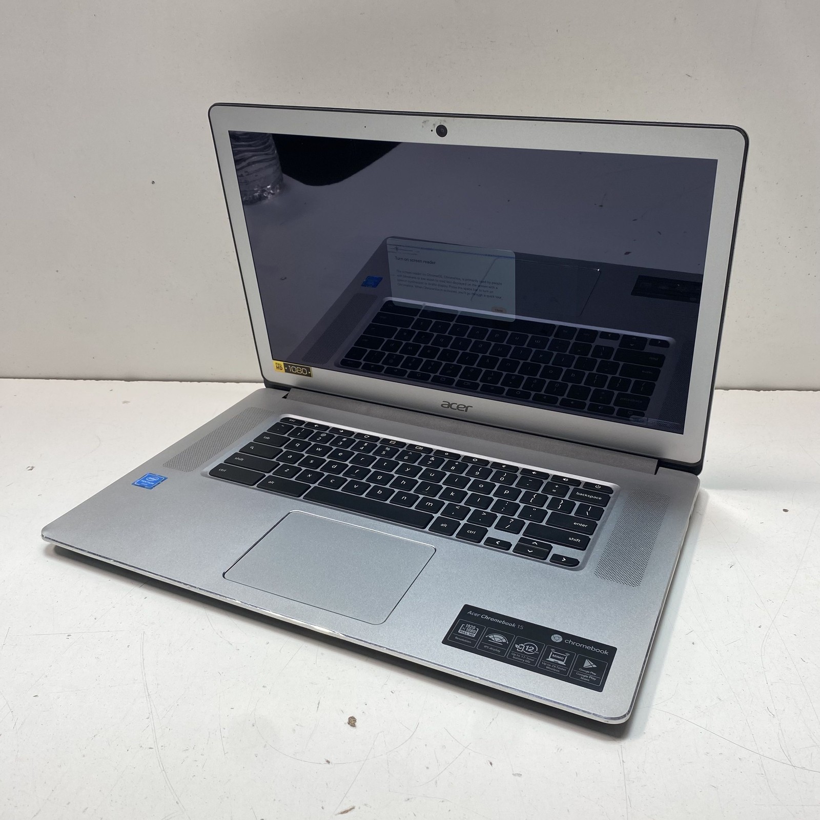 Acer Chromebook 15 CB515-1H-P39B Laptop Silver Full HD 1080p 2017