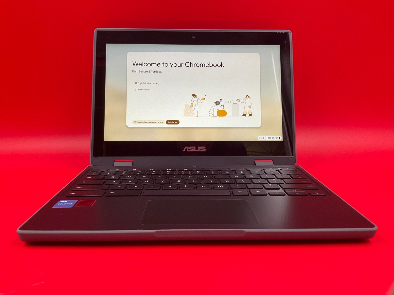 Asus Chromebook CR1 N5100 8GB 64GB BT WiFi6 11.6T CR1100FKA-YZ184T✨NEW OPEN BOX✨