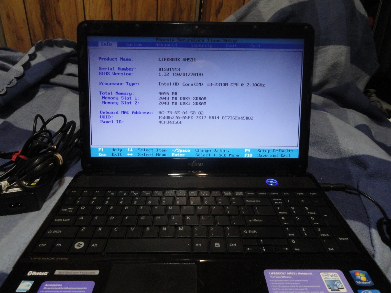 Fujitsu Lifebook AH531 Windows 7 Home Premium SP1 Activated Laptop