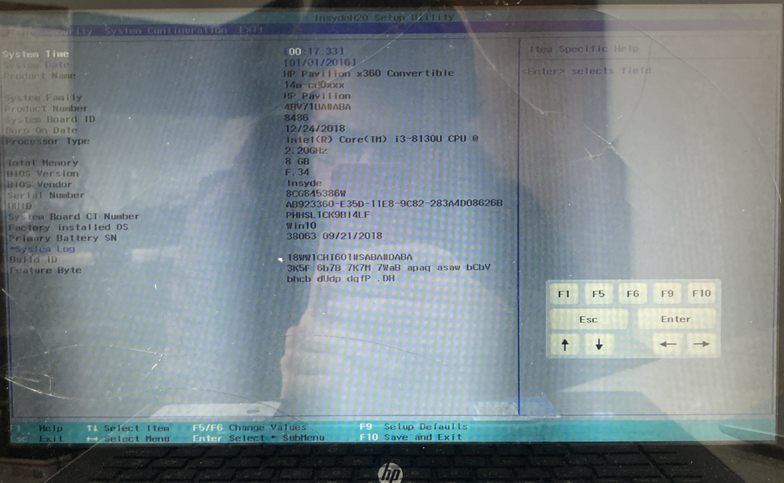 HP Pavilion x360 Convertible i3-8130U 2.20Ghz NO RAM/HDD/OS Boot to BIOS