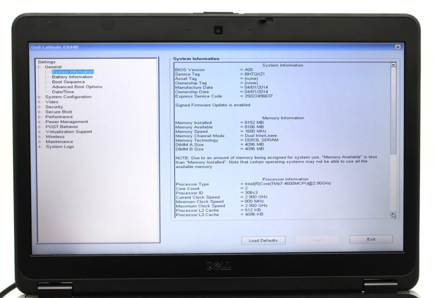 Dell Latitude E6440 i7-4600M@2.9GHz 8GB DDR3 NO STORAGE OR OS *USED/TESTED*