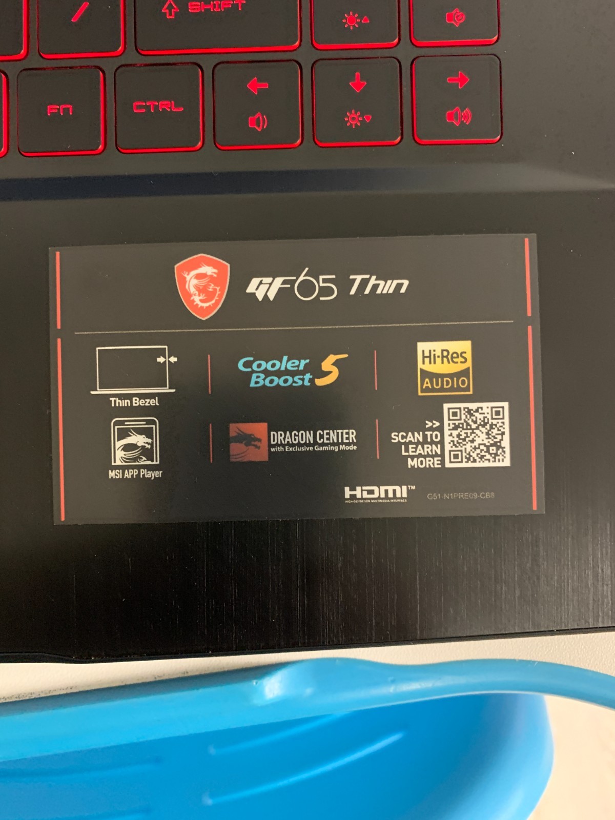 MSI GF65 Thin 9SD-837 Gaming Laptop i7-9750H 8GB 512GB SSD GTX 1660Ti