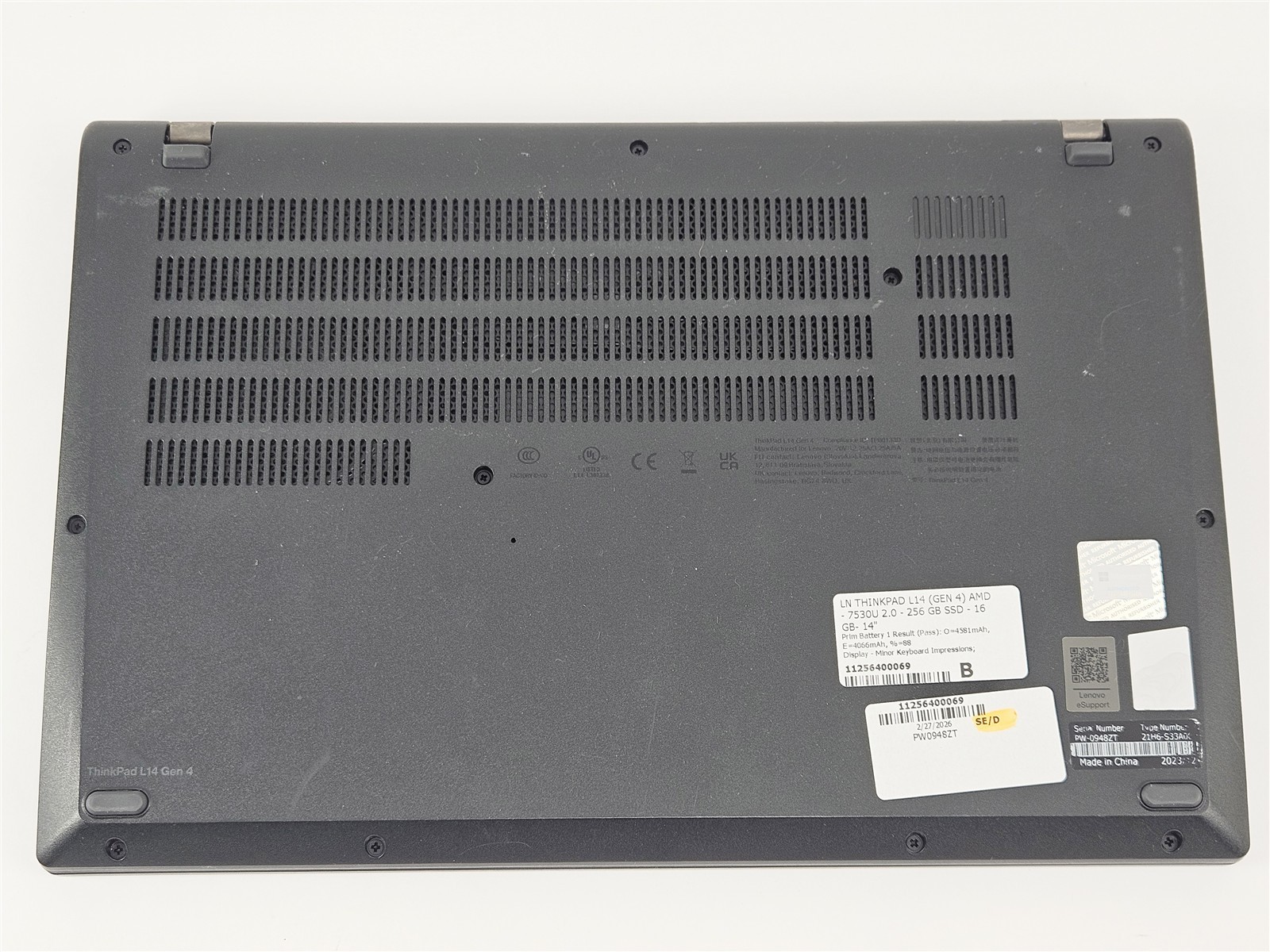 Lenovo L14 Gen 4 14″ AMD Ryzen 5 PRO 7530U 16GB 256GB SSD Webcam Backlit