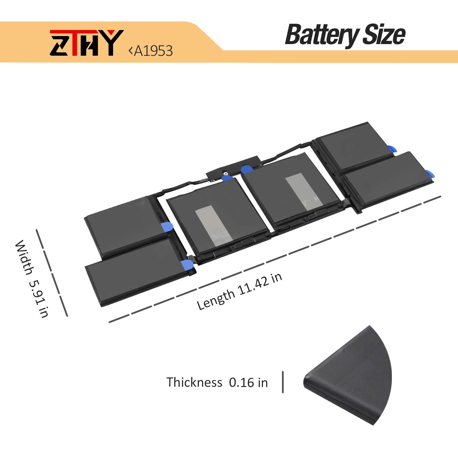 A1953 Battery for MacBook Pro 15″ A1990 Touch Bar EMC 3215 3359