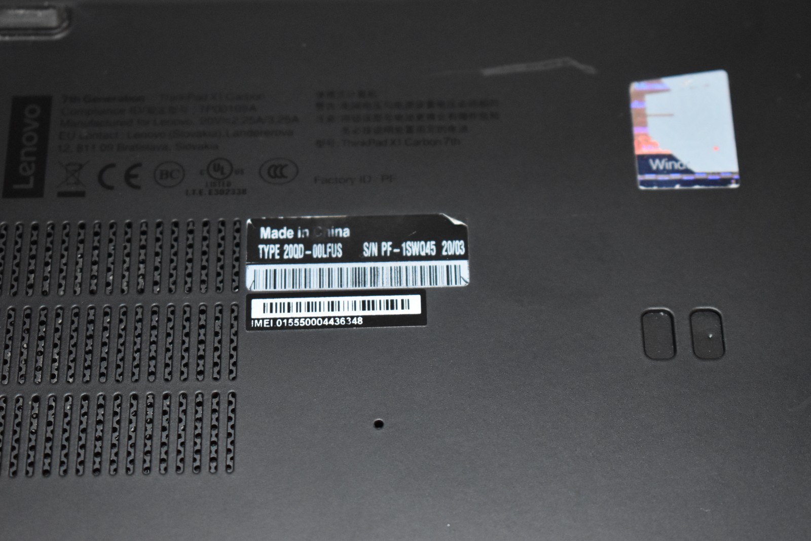 Lenovo ThinkPad X1 Carbon 7th Gen i7-8565U 16GB RAM WQHD 2560×1440 Windows 11