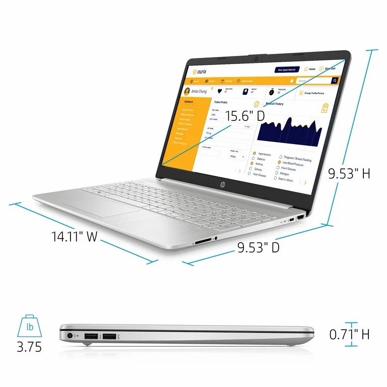 HP 15-DY2132WM 15.6 inch (256 GB, Intel Core i3 11th Gen.,4.1GHz, 8GB)Laptop NEW