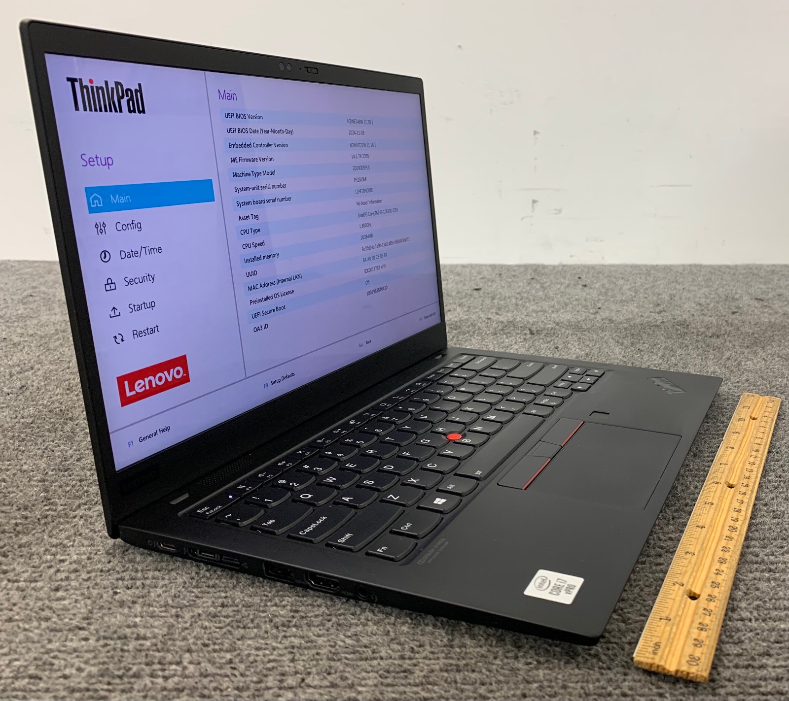 Lenovo ThinkPad X1 Carbon Gen 8 14″ i7-10610U 16GB RAM 1TB NVMe, Boots to BIOS