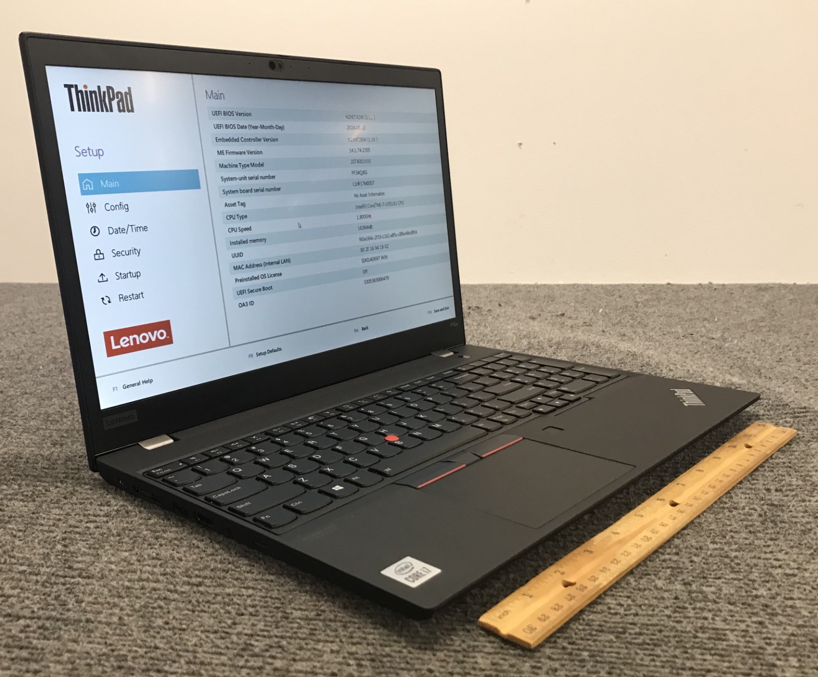 Lenovo ThinkPad P15s Gen 1 15.6″ i7-10510U 16GB RAM, No Storage, Boots to BIOS