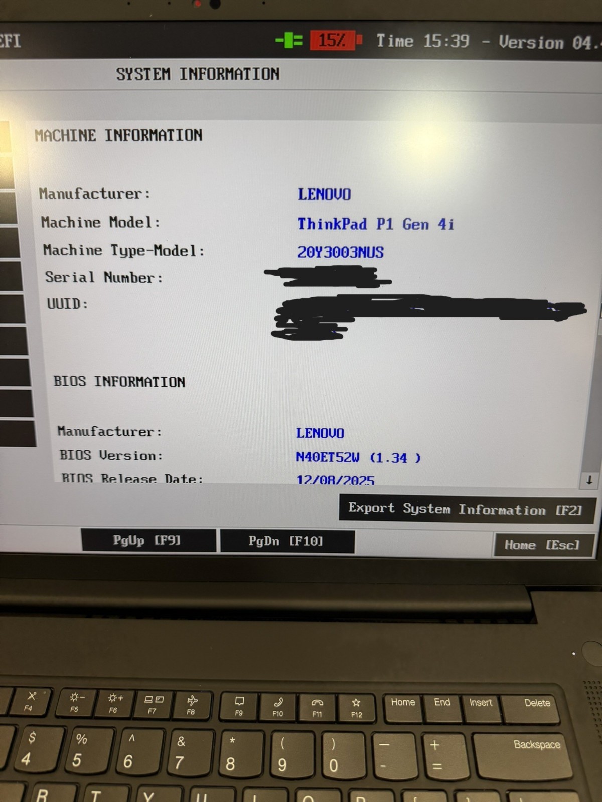 Lenovo Thinkpad P1 Gen 4i INTEL XEON W-11855M RTX A2000 1TB NVME 32GB 3200MHZ