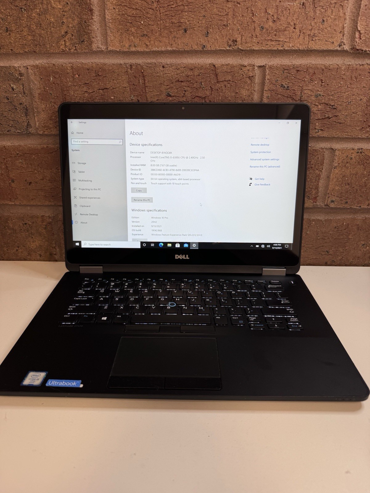Dell Latitude E7470 TouchScreen QHD | i5 6th 8GB RAM 256GB SSD | Backlit Win 10