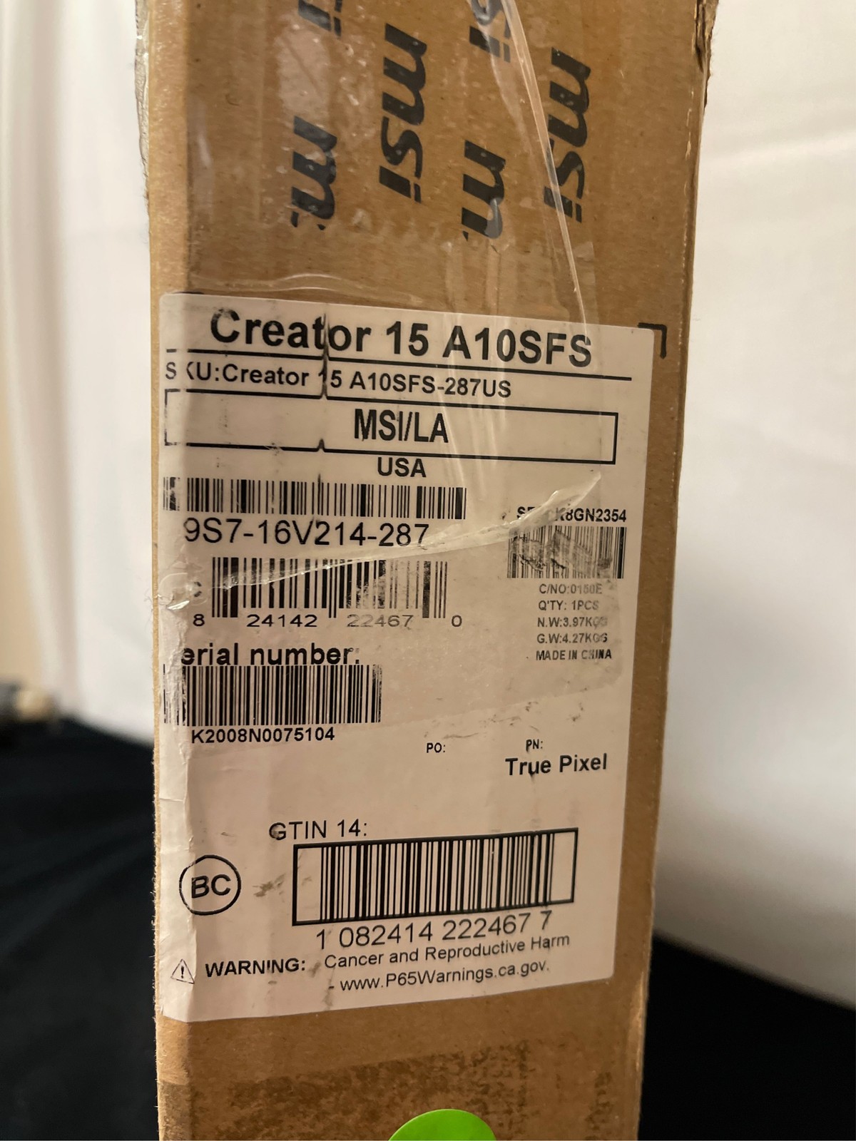 MSI Creator 15 Professional Laptop: 15.6″ 4K UHD 1TB/32GB, Intel
