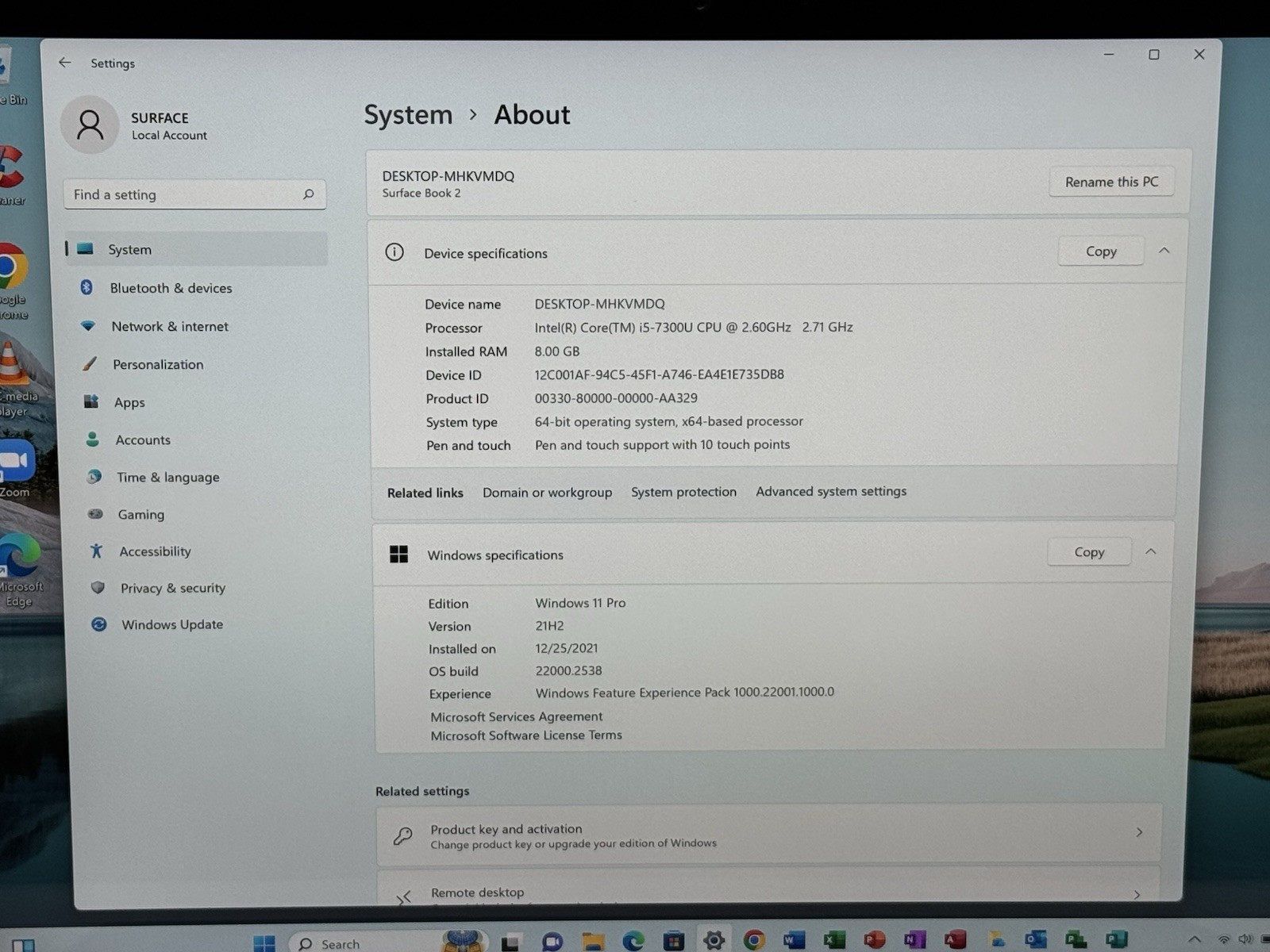 Microsoft Surface Book 2 1832 i5 7300U 2.6GHz 8GB RAM 256GB SSD 2 In 1 Touch