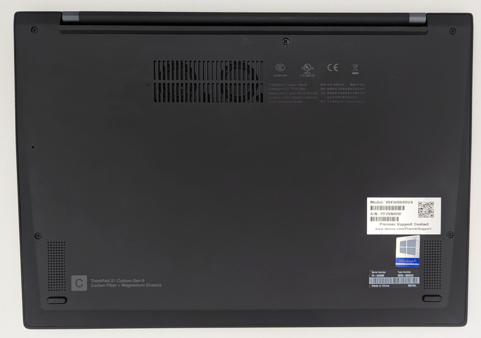 Lenovo ThinkPad X1 Carbon 9th Gen 14″ Laptop i7-1165G7 16GB RAM 512GB NVMe Win11
