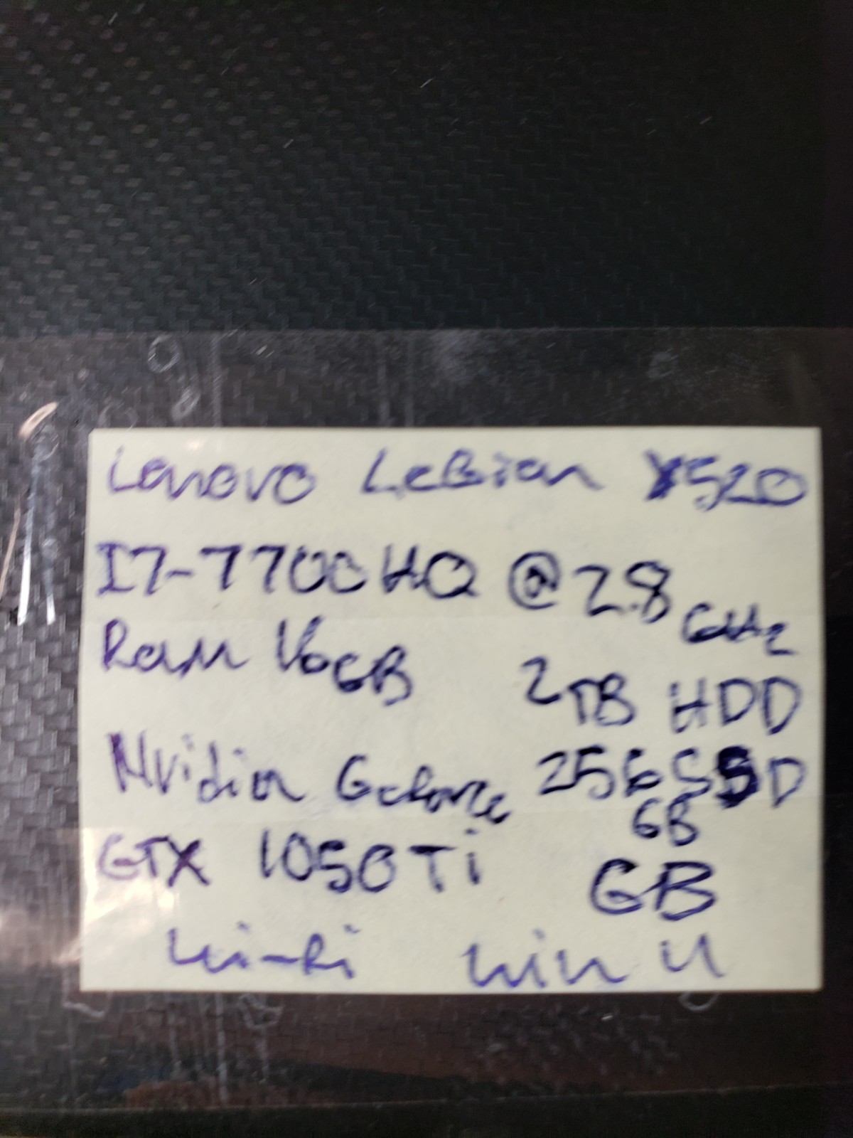Lenovo Legion Y520 Intel i7-7700HQ 16GB Ram 256GB SSD & 2TB HDD GTX 1050TI Win11