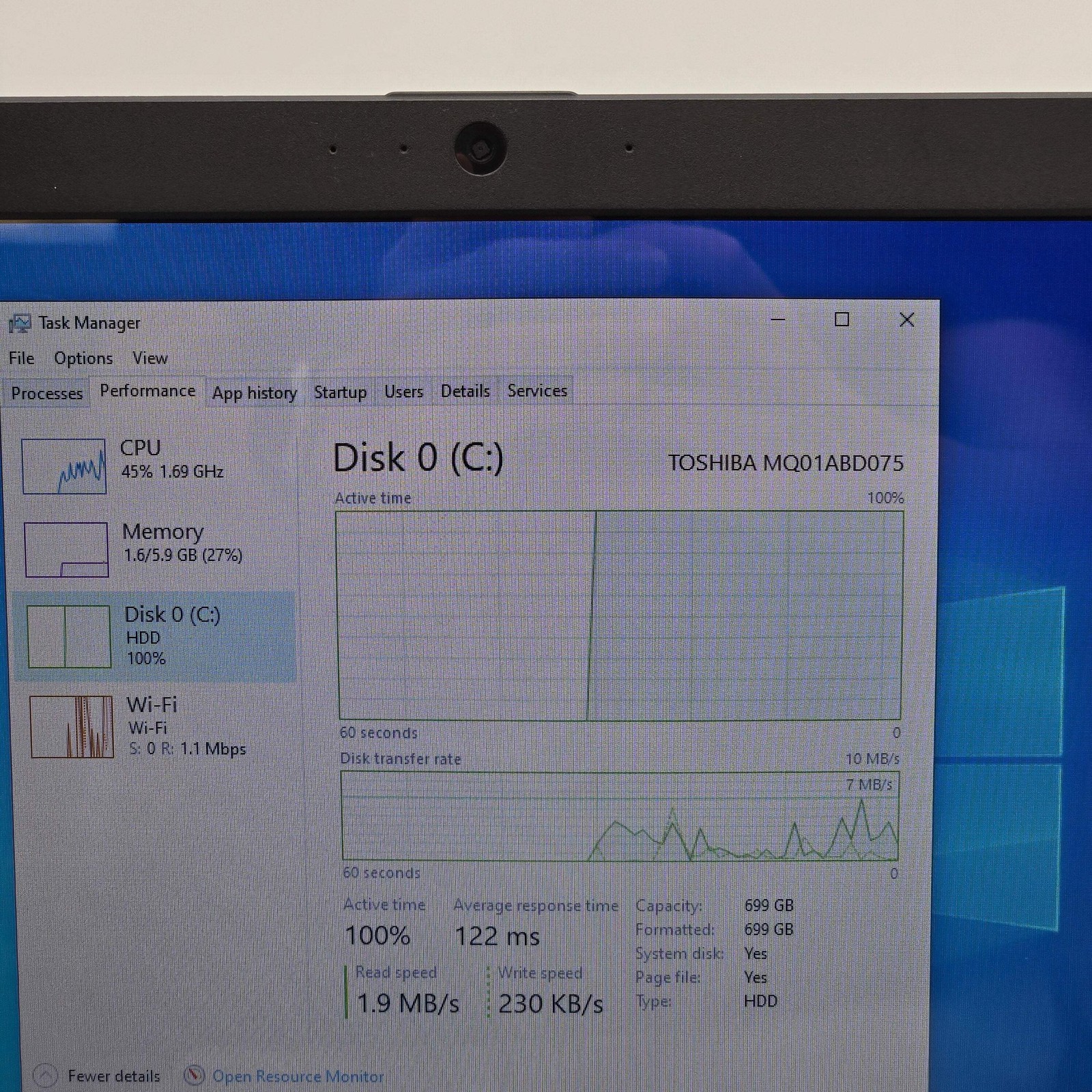 Toshiba Satellite C55-B5200 Intel Core i3-4005U, 6GB RAM, 750GB HD – Used